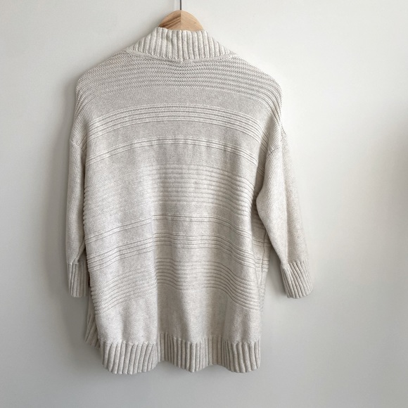H BY HALSTON Cream Chunky Ribbed Knit Cardigan S - Picture 6 of 9